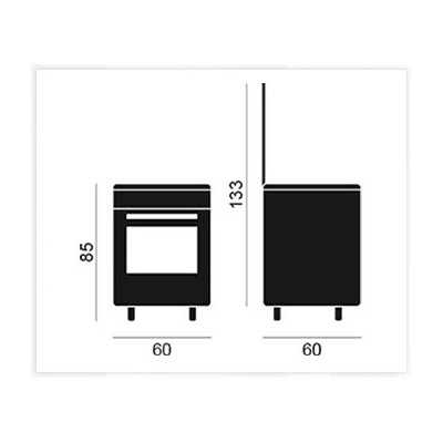 Vitrokitchen CB60BN cocina Cocina independiente Gas Encimera de gas Negro, Blanco