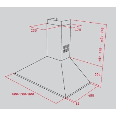 Teka DBP 90 PR De techo Acero inoxidable 613 m³ h