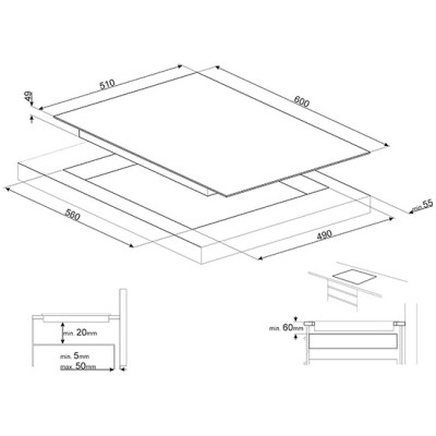 Smeg SI5632D hobs Negro Integrado Con placa de inducción 3 zona(s)