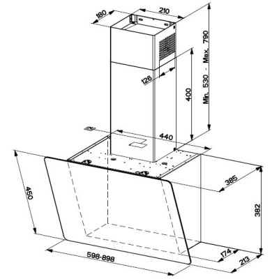 Mepamsa Linea 60 De pared Negro 560 m³ h