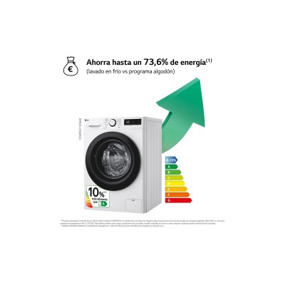 LG F4WR5010A6W lavadora Carga frontal 10 kg 1400 RPM Blanco
