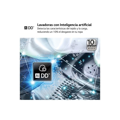 LG F4WR5010A6W lavadora Carga frontal 10 kg 1400 RPM Blanco