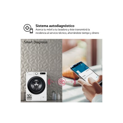 LG F4WR5010A6W lavadora Carga frontal 10 kg 1400 RPM Blanco