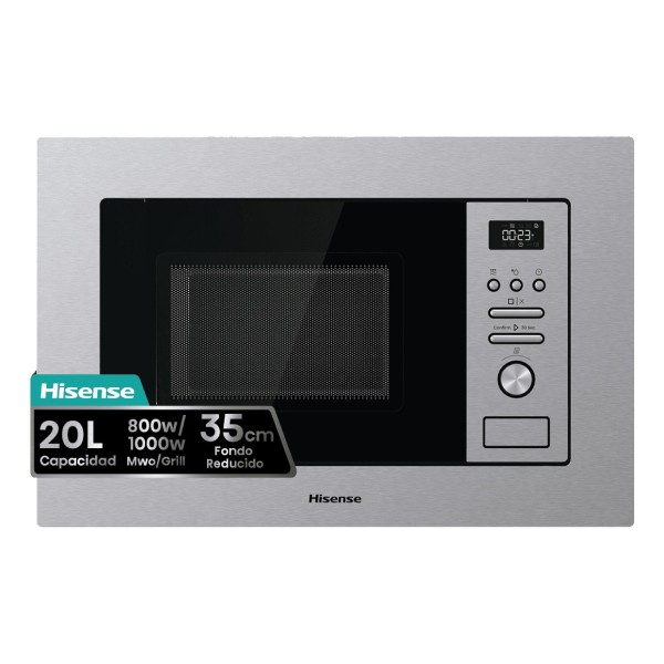 Hisense BIM320G41X microondas Acero inoxidable Microondas combinado Integrado 20 L 800 W