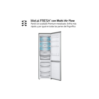 LG GBV5250EPY nevera y congelador Independiente 387 L E Acero inoxidable