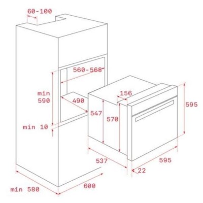 Teka HBE 435 ME SS 72 L 2550 W Negro, Acero inoxidable