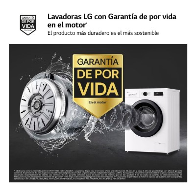 LG F4X1009NWK lavadora Carga frontal 9 kg 1400 RPM Blanco