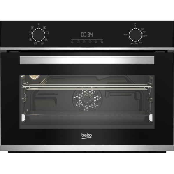 Beko b300 BBCM13300XC horno 48 L Negro, Acero inoxidable