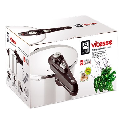 BRA A185100 olla a presión 3 L Plata