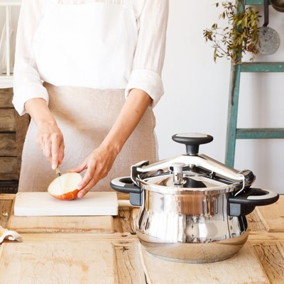 BRA A185501 olla a presión 4,5 L Plata