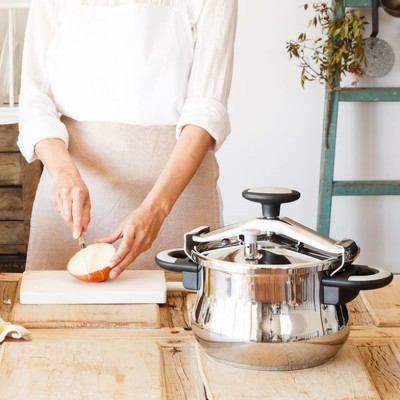 BRA A185502 olla a presión 6 L Plata