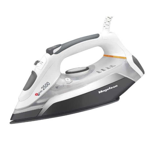 Magefesa 6221 Plancha vapor-seco Suela de cerámica 2500 W Gris, Blanco