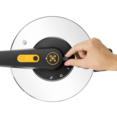 BRA A185701 olla a presión 4 L Negro, Plata