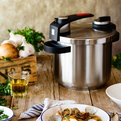 BRA A185601 olla a presión 4 L Plata