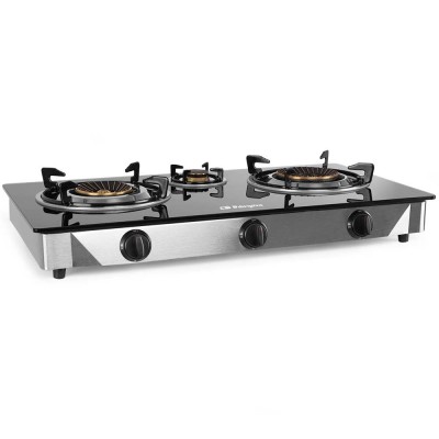 Orbegozo FO 3520 hobs Negro, Acero inoxidable Encimera Encimera de gas 3 zona(s)