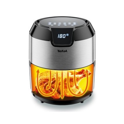 Tefal Easy Fry EY401D Sencillo 4,2 L Independiente 1500 W Freidora de aire caliente Negro, Acero inoxidable