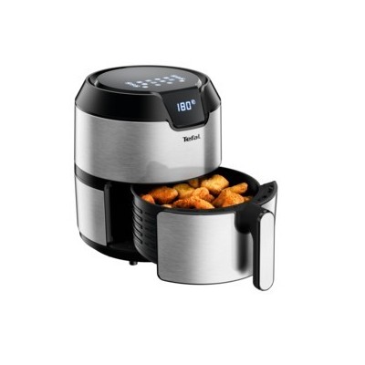 Tefal Easy Fry EY401D Sencillo 4,2 L Independiente 1500 W Freidora de aire caliente Negro, Acero inoxidable