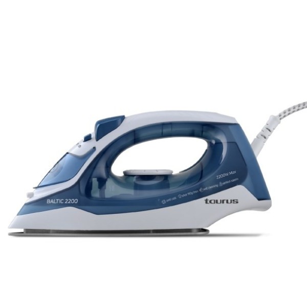 Taurus Baltic 2200 Plancha vapor-seco Suela cerámica de nanoplata 2200 W Azul, Blanco