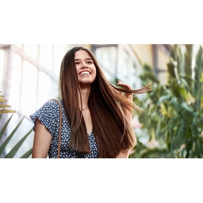 Philips StraightCare Essential BHS375 00 Utensilio de peinado Cepillo alisador Caliente Negro, Rosa 1,8 m