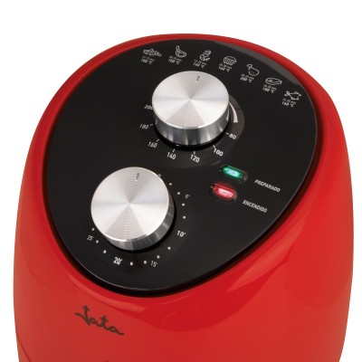 JATA JEFR1222 freidora Sencillo 2 L Independiente 1000 W Freidora de aire caliente Negro, Rojo