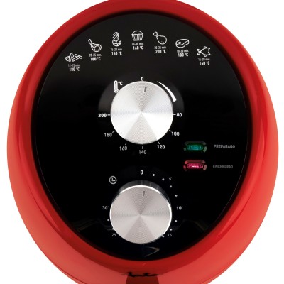 JATA JEFR1222 freidora Sencillo 2 L Independiente 1000 W Freidora de aire caliente Negro, Rojo