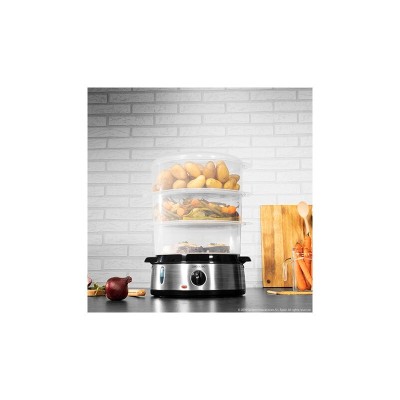 Cecotec Vapovita 3000 Inox vaporizador Independiente 800 W Negro, Acero inoxidable, Transparente