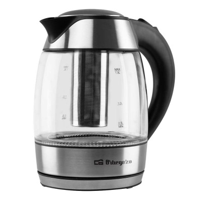 Orbegozo KT 6040 tetera eléctrica 1,8 L 2200 W Negro, Acero inoxidable