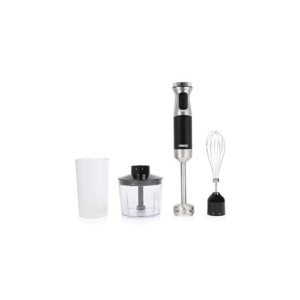 Princess 221222 0,7 L Batidora de inmersión 1000 W Negro, Acero inoxidable, Transparente