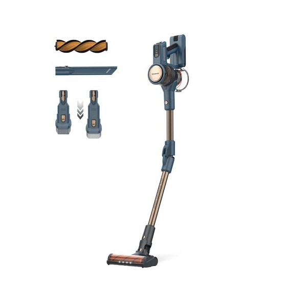 Taurus Homeland Digital Flex Aspiradora escoba 2 en 1 Batería Secar Ciclónico, HEPA Sin bolsa 0,5 L Negro, Azul, Oro 2200 Ah