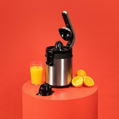 Cecotec Xqueeze RetroJuice 600 Steel Licuadora centrífuga 600 W Negro, Metálico