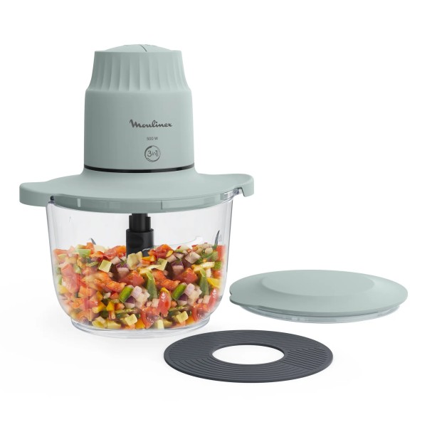 Moulinex Choppeo DJ603110 picadora eléctrica de alimentos 1 L 500 W Gris, Transparente
