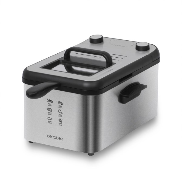 Cecotec CleanFry Infinity 3000 Sencillo 5,6 L Independiente 2400 W Freidora Negro, Acero inoxidable