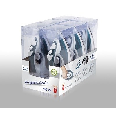 JATA PL120 plancha Plancha a vapor Suela de acero inoxidable 2200 W Azul, Blanco