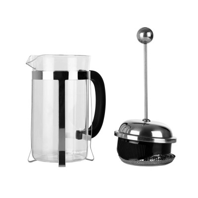 Orbegozo KFP800 Francés de Prensa 0,8 L Negro, Acero inoxidable, Transparente