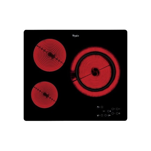 Whirlpool AKT 807/BF hobs Negro Integrado Cerámico 3 zona(s)