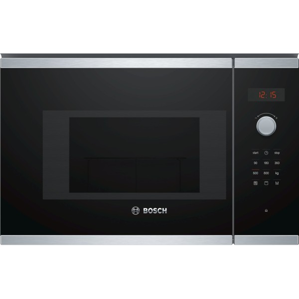 Bosch BEL523MS0 microondas Negro, Acero inoxidable Integrado 20 L 800 W