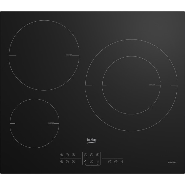 Beko HIIS63206M hobs Negro Integrado 58 cm Con placa de inducción 3 zona(s)