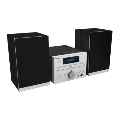 Thomson MIC122BT sistema de audio para el hogar Microcadena de música para uso doméstico 50 W Negro, Plata