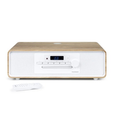 Thomson MIC301IBT sistema de audio para el hogar Microcadena de música para uso doméstico 10 W Blanco, Madera