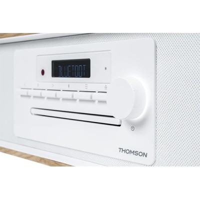 Thomson MIC301IBT sistema de audio para el hogar Microcadena de música para uso doméstico 10 W Blanco, Madera