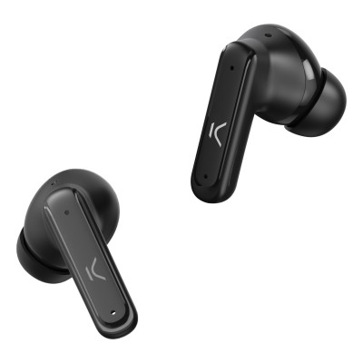 Ksix Auriculares inalámbricos Vision, Pantalla TFT 2,01'', ANC, Aut. 6+20 h, Control táctil, Llamadas, Asist. de voz, Negro
