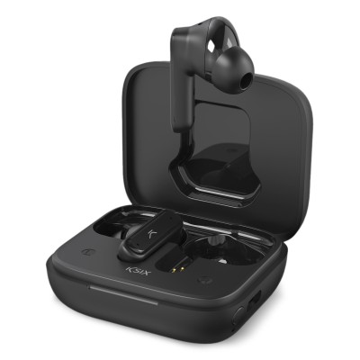 Ksix Auriculares inalámbricos Vision, Pantalla TFT 2,01'', ANC, Aut. 6+20 h, Control táctil, Llamadas, Asist. de voz, Negro