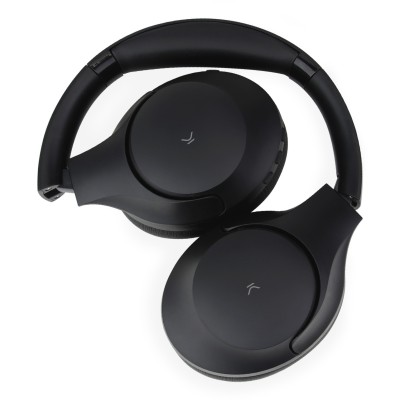 Ksix Auriculares inalámbricos Odissey, ANC + ENC, Micrófono, Autonomía 30h, Llamadas, Cable Jack 3,5 mm, Estuche, Negro