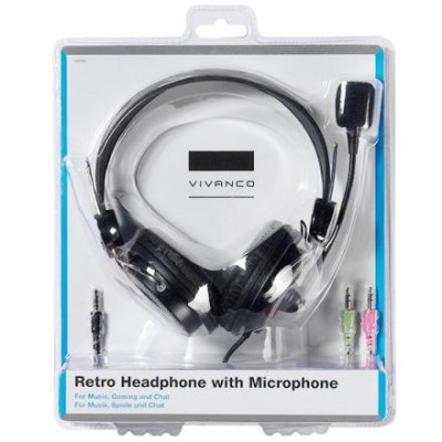 Vivanco 36652 auricular y casco Auriculares Alámbrico Diadema Música uso diario Negro, Plata