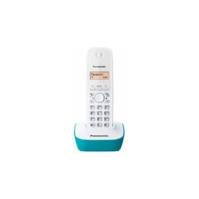 Panasonic KX-TG1611 Teléfono DECT Identificador de llamadas Turquesa, Blanco