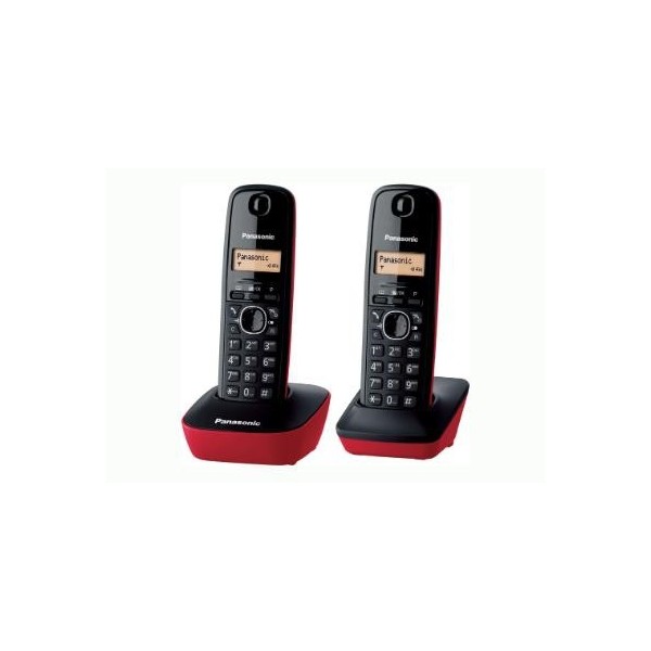 Panasonic KX-TG1612 Teléfono DECT Identificador de llamadas Negro, Rojo