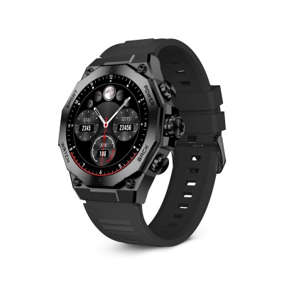 Ksix Smartwatch Titanium, Pantalla AMOLED 1,43", 2 correas, Aut. 5 días, Modos deporte y salud, Llamadas, Asistentes voz, Negro
