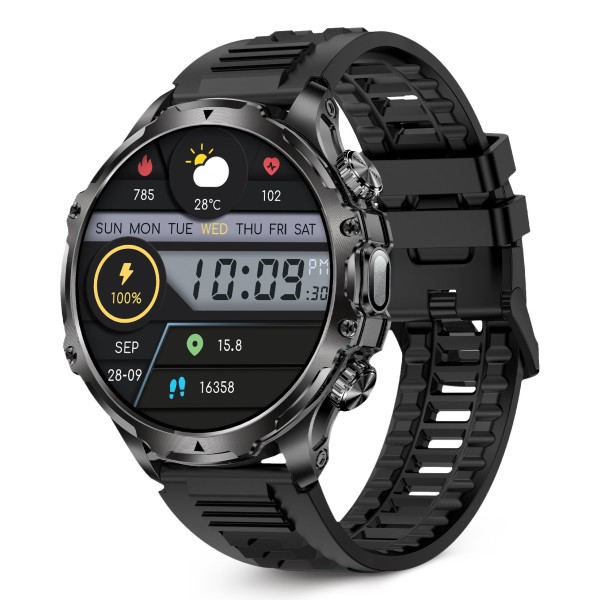 Ksix Smartwatch KISX Venture, Pantalla XXL TFT 1,85", Aut. 10 días, Modos deporte y salud, Llamadas, Asistentes de voz, IP68,