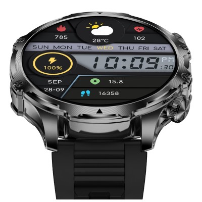 Ksix Smartwatch KISX Venture, Pantalla XXL TFT 1,85", Aut. 10 días, Modos deporte y salud, Llamadas, Asistentes de voz, IP68,