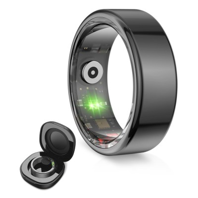 Ksix Anillo inteligente Saturn, Talla S, Aut. 3 días, Actividad y Salud, Monitor Sueño, 5ATM, Negro